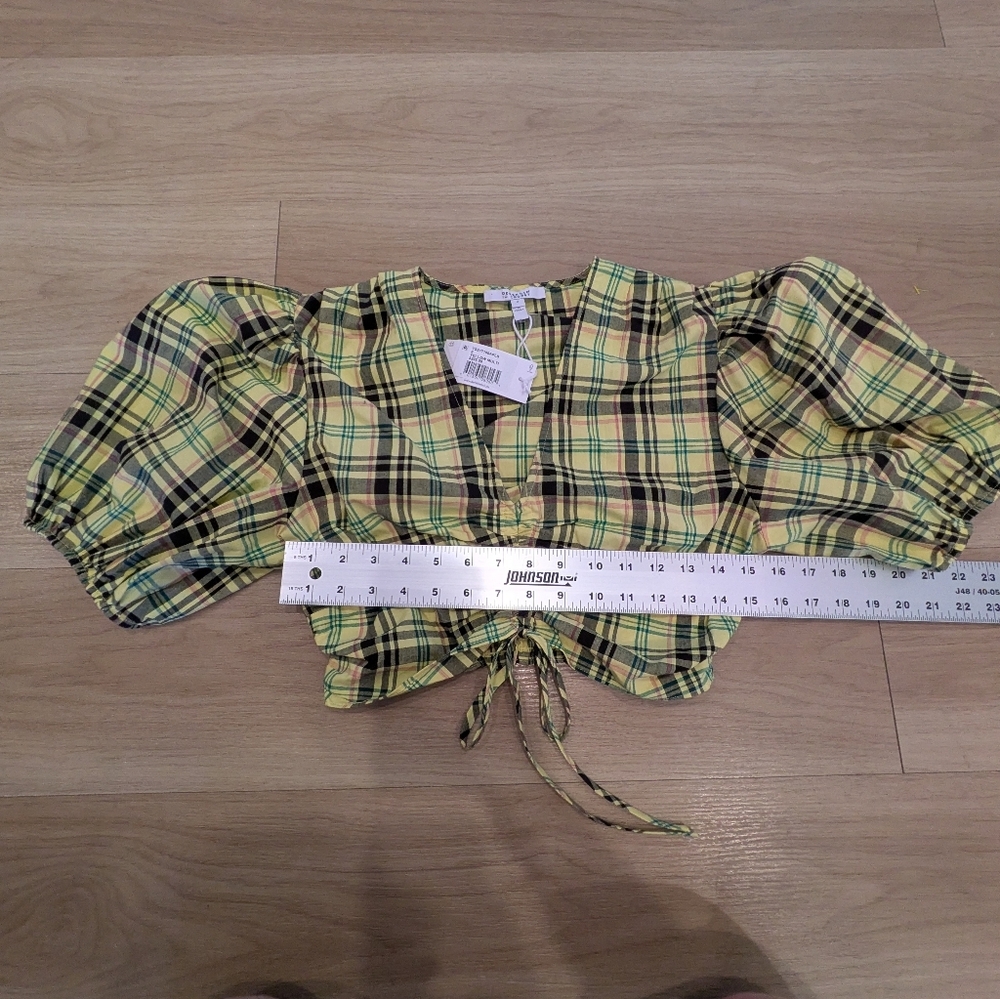 Derek Lam 10 - Crosby Yellow Cropped Top - Size 8 - Picture 3 of 5